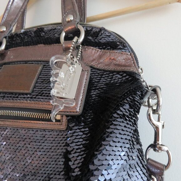 COACH Limited Edition Poppy Spotlight Sequin Metallic Top Handle Crossbody Bag - Picture 5 of 16